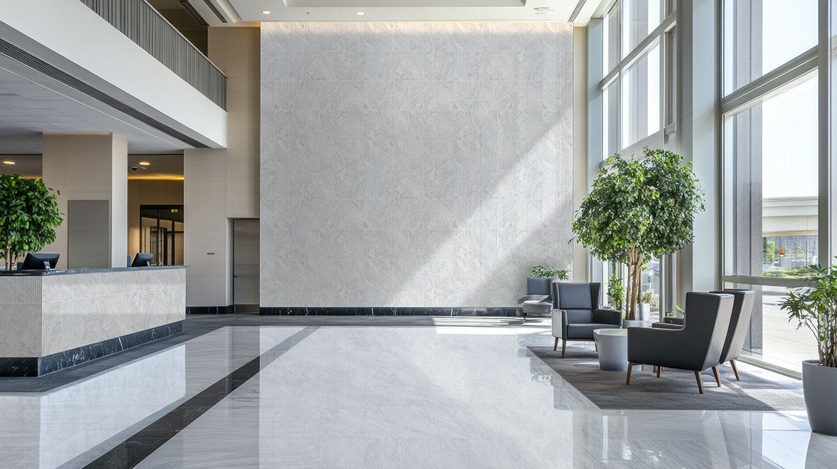 MSI Carrara White Valentino Fluto 12 x 24 Honed Marble tile (TCARWHT1224VF) – MSI room scene