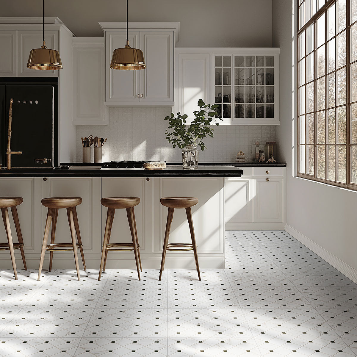 MSI Casa Bianchi 17 x 17 Matte Porcelain tile (NWGCASBIA1717) – MSI room scene (kitchen)