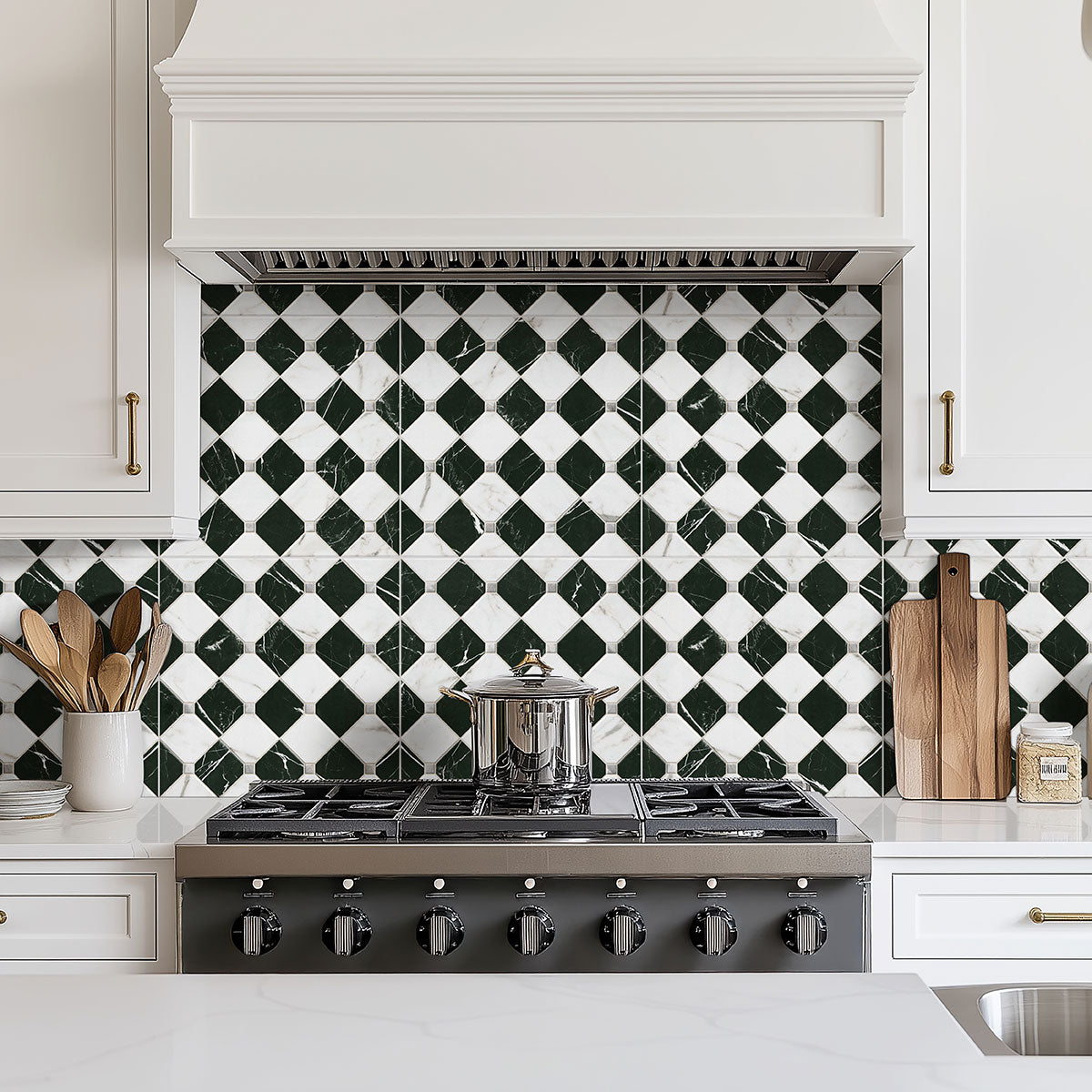 MSI Casa Tuxedo 17 x 17 Matte Porcelain tile (NWGCASTUX1717) – MSI room scene (kitchen)