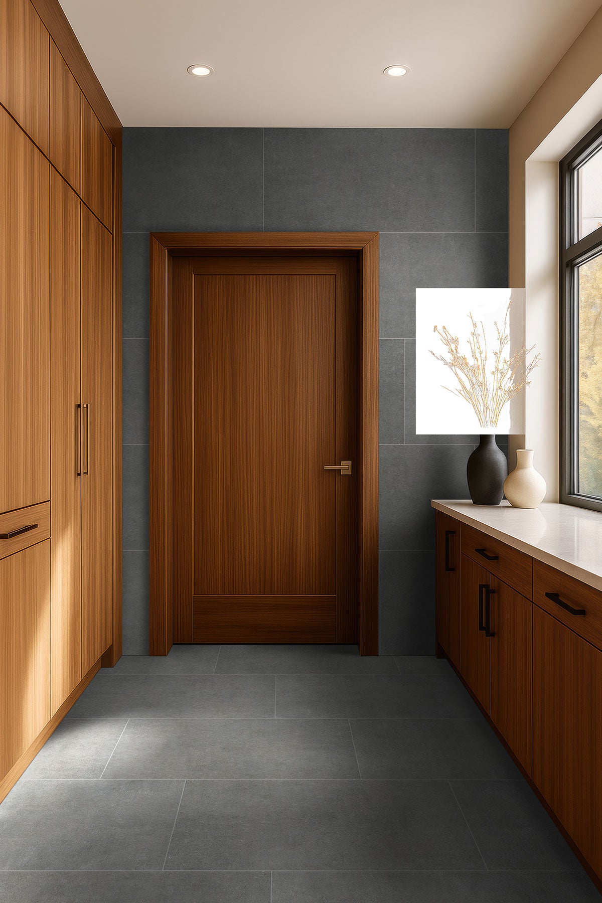 MSI Cementique Graphite 24 x 48 Matte Porcelain paver (LPAVNCEMGRA2448-3D) – MSI room scene (entryway)