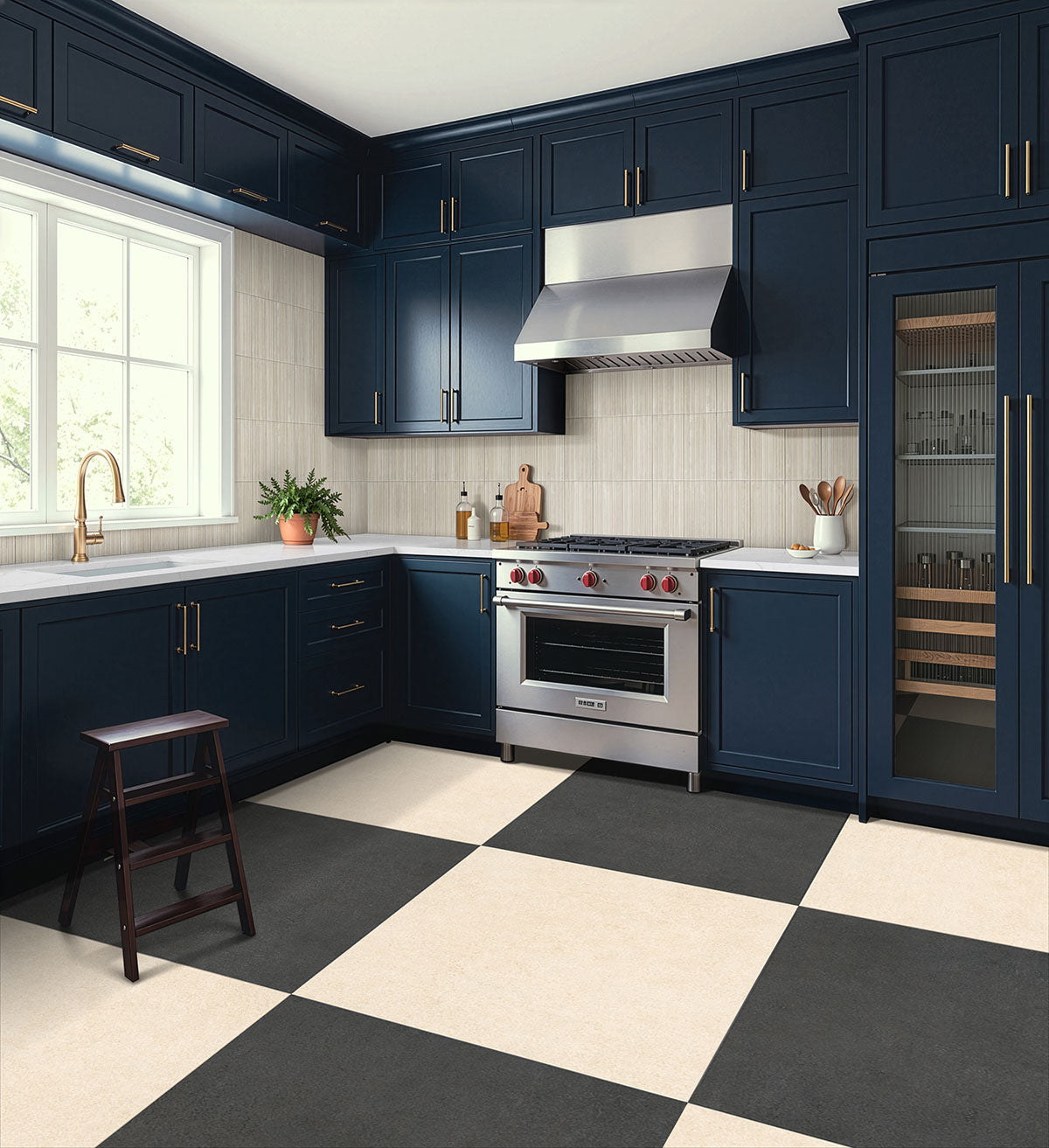 MSI Cementique Graphite 24 x 24 Matte Porcelain paver (LPAVNCEMGRA2424-3D) – MSI room scene (kitchen)