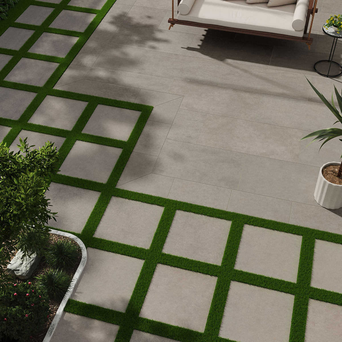 MSI Cementique Silver 24 x 48 Matte Porcelain tile (NCEMSIL2448-3D) – MSI room scene