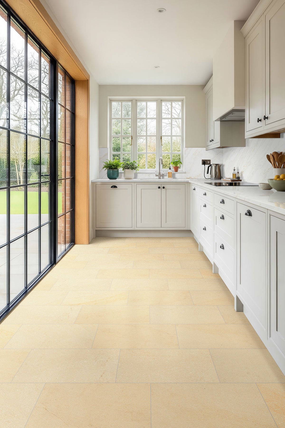 MSI Chateau Luna Blanc 12 x 24 Lappato Porcelain tile (NCHALUNBLA1224L-3D) – MSI room scene (kitchen)