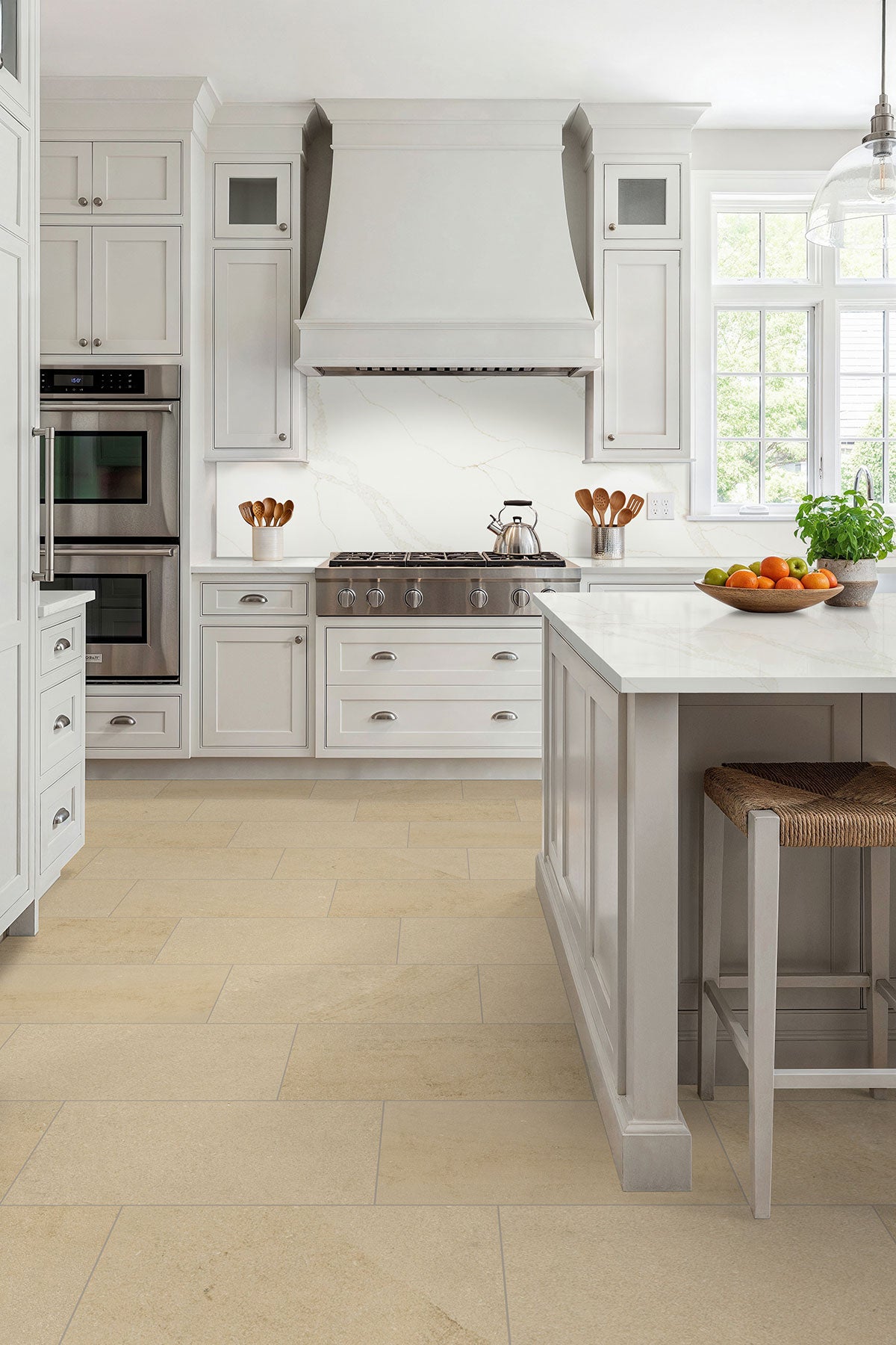 MSI Chateau Luna Sable 12 x 24 Lappato Porcelain tile (NCHALUNSAB1224L-3D) – MSI room scene (kitchen)