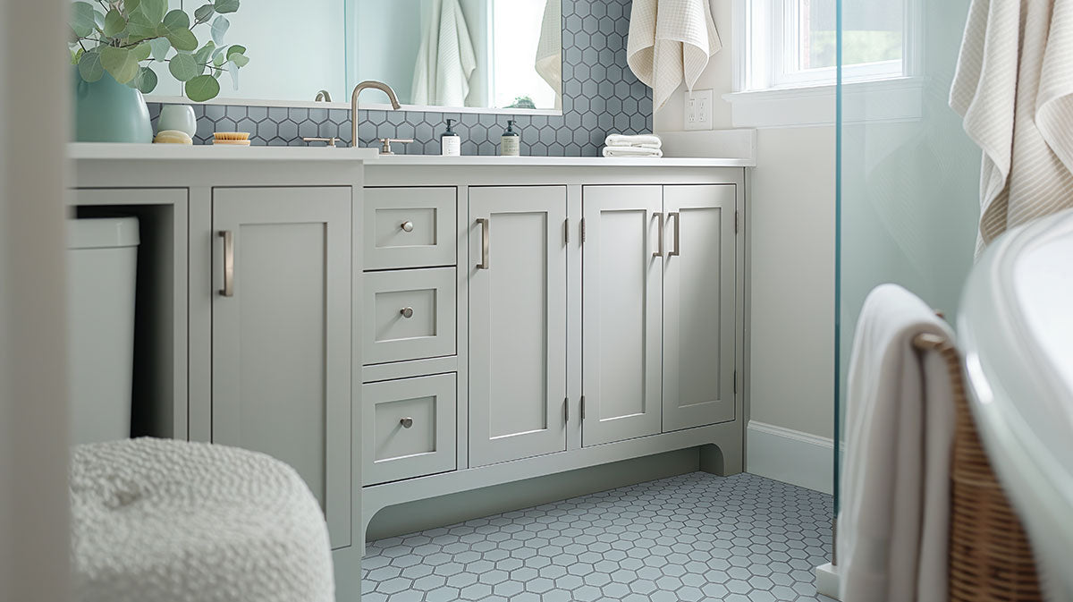 MSI Cielo Azul 1.5" Hexagon Glossy Porcelain mosaic (SMOT-PT-CIEAZU-1.5HEXG) – MSI room scene