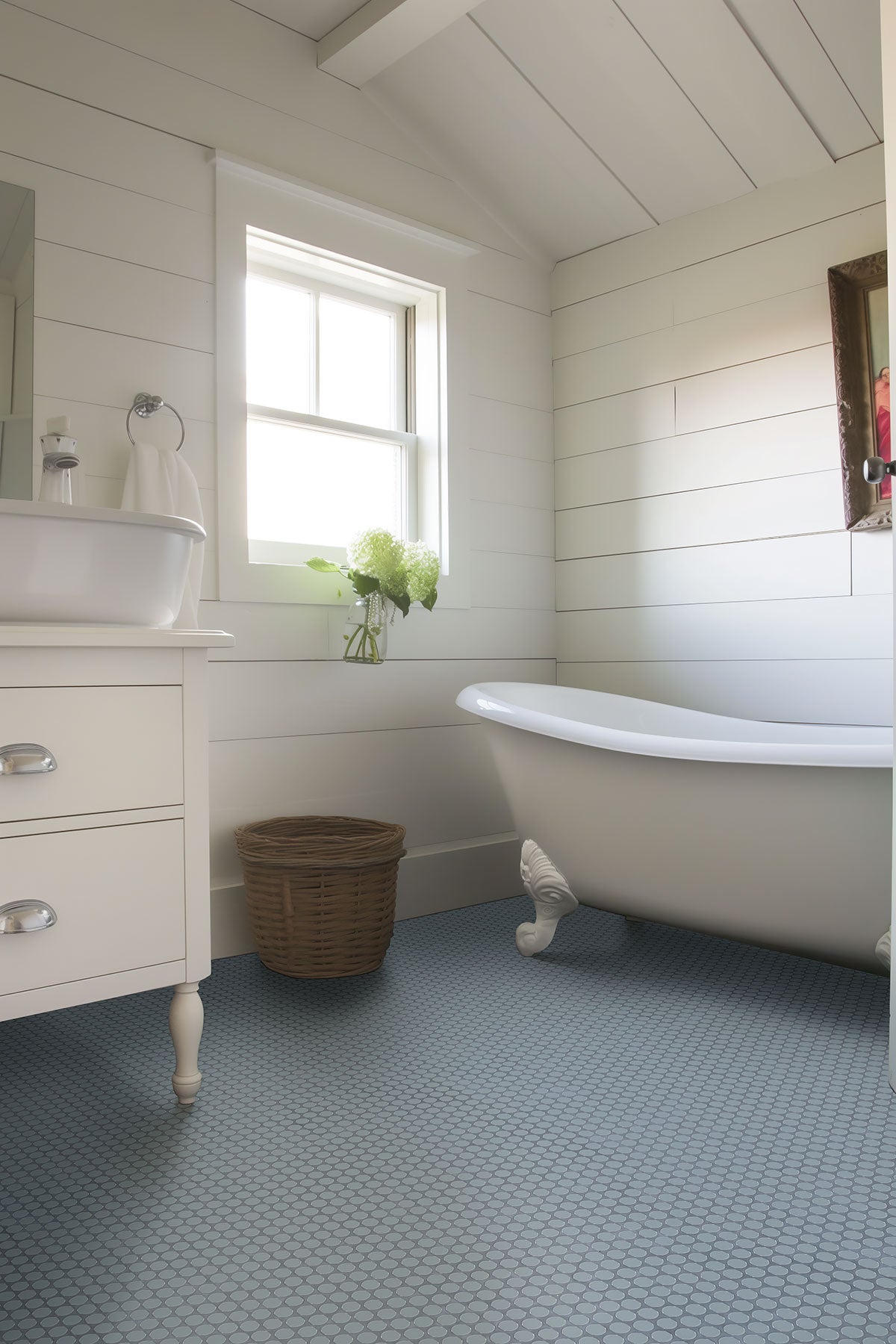 MSI Cielo Azul Pennyround Glossy Porcelain mosaic (SMOT-PT-PENRD-CIEAZUG) – MSI room scene