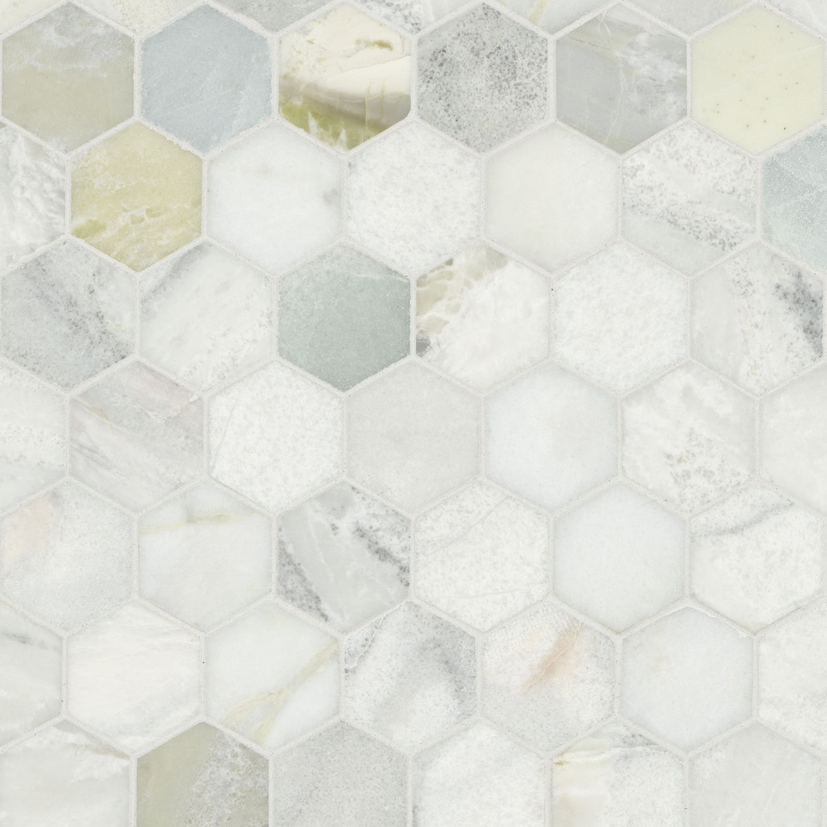MSI Cloudland 2" Hexagon Polished Marble mosaic (SMOT-CLOUDL-2HEXP) – MSI product image