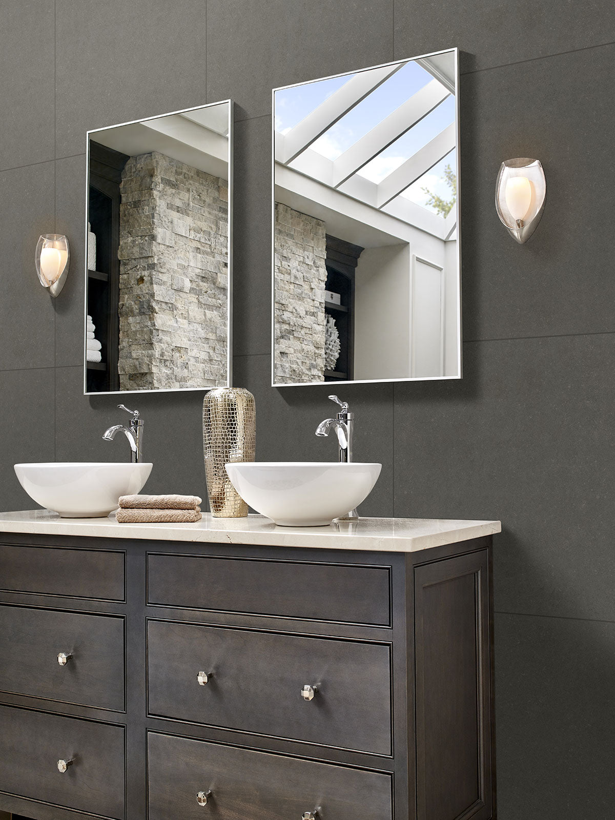 MSI Dimensions Concrete 24 x 48 Matte Porcelain tile (NDIMCON2448) – MSI room scene (bathroom)