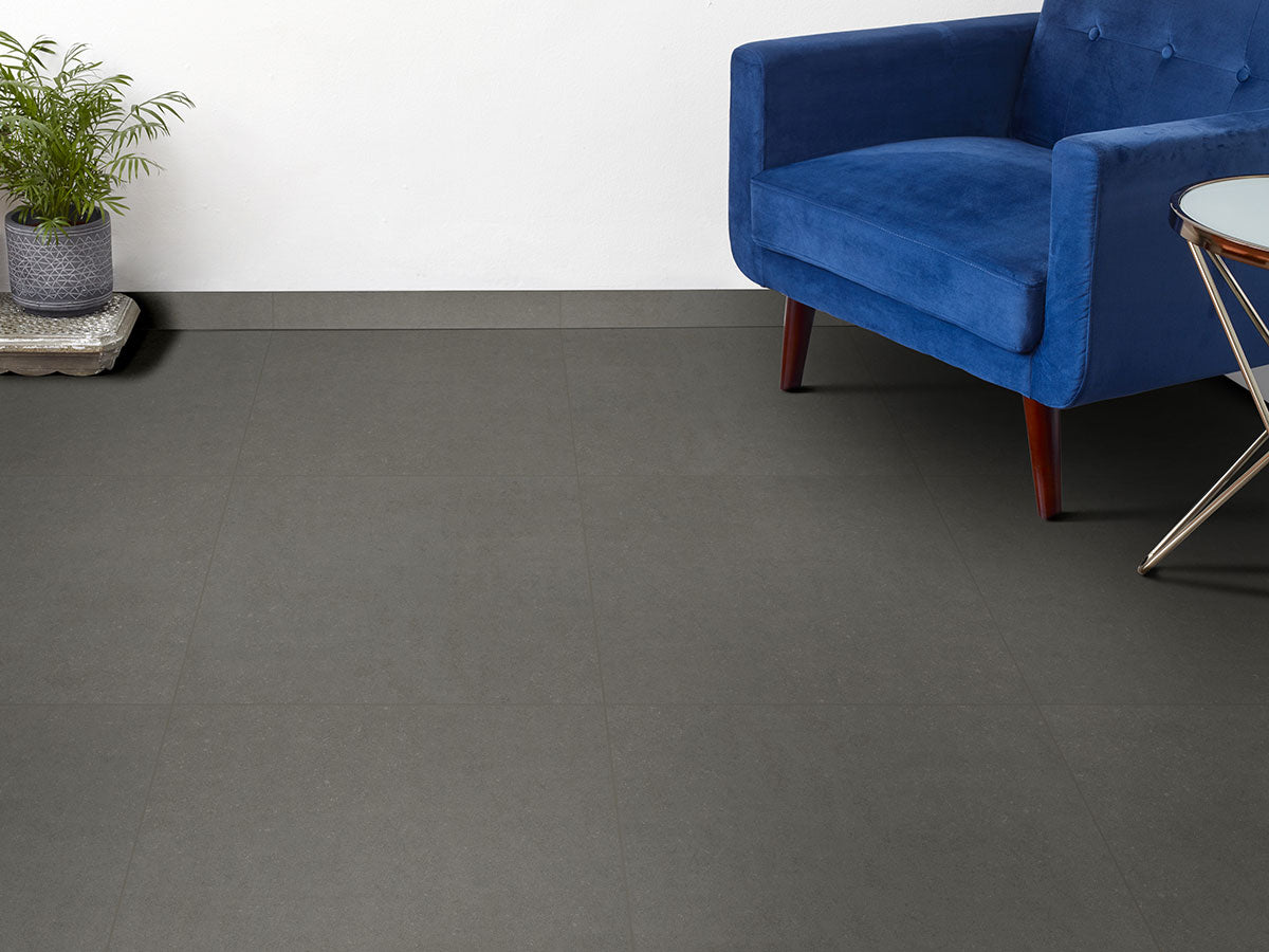 MSI Dimensions Concrete 24 x 48 Matte Porcelain tile (NDIMCON2448) – MSI room scene (living room)