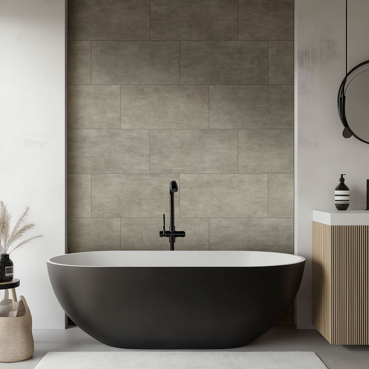 MSI Gridscale Concrete 12 x 24 Matte Ceramic tile (NGRICON1224) – MSI room scene