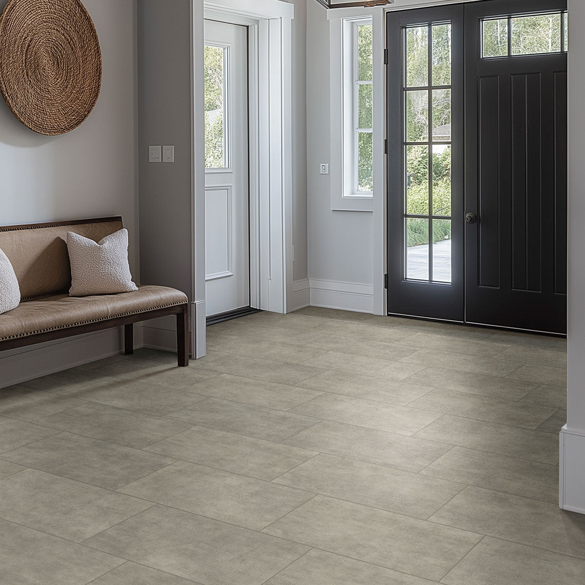 MSI Gridscale Concrete 12 x 24 Matte Ceramic tile (NGRICON1224) – MSI room scene (entryway)