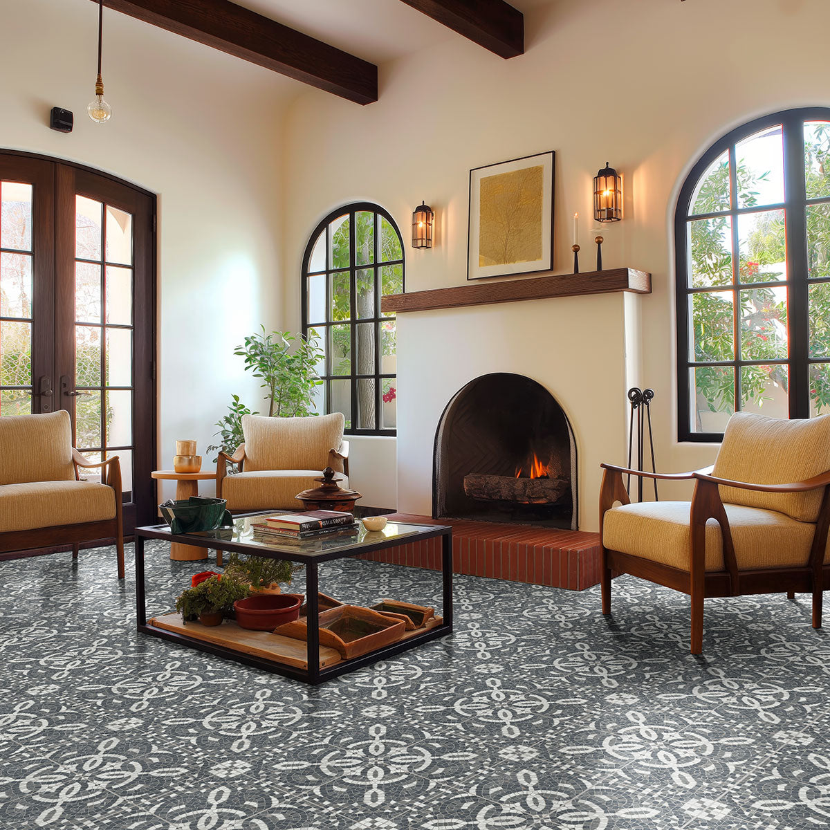 MSI Constantino 8 x 8 Matte Porcelain tile (NWGCON8X8) – MSI room scene (living room)