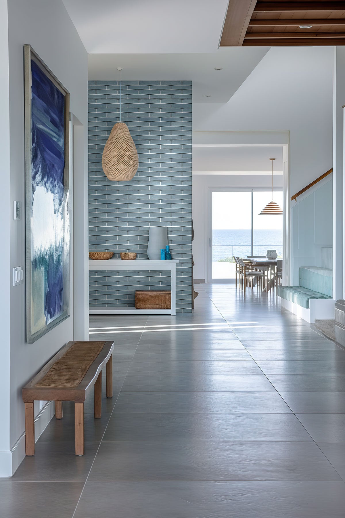 MSI Convex Acqua 2 x 10 Glossy Ceramic tile (NWGCONACQ2X10G-N) – MSI room scene (entryway)