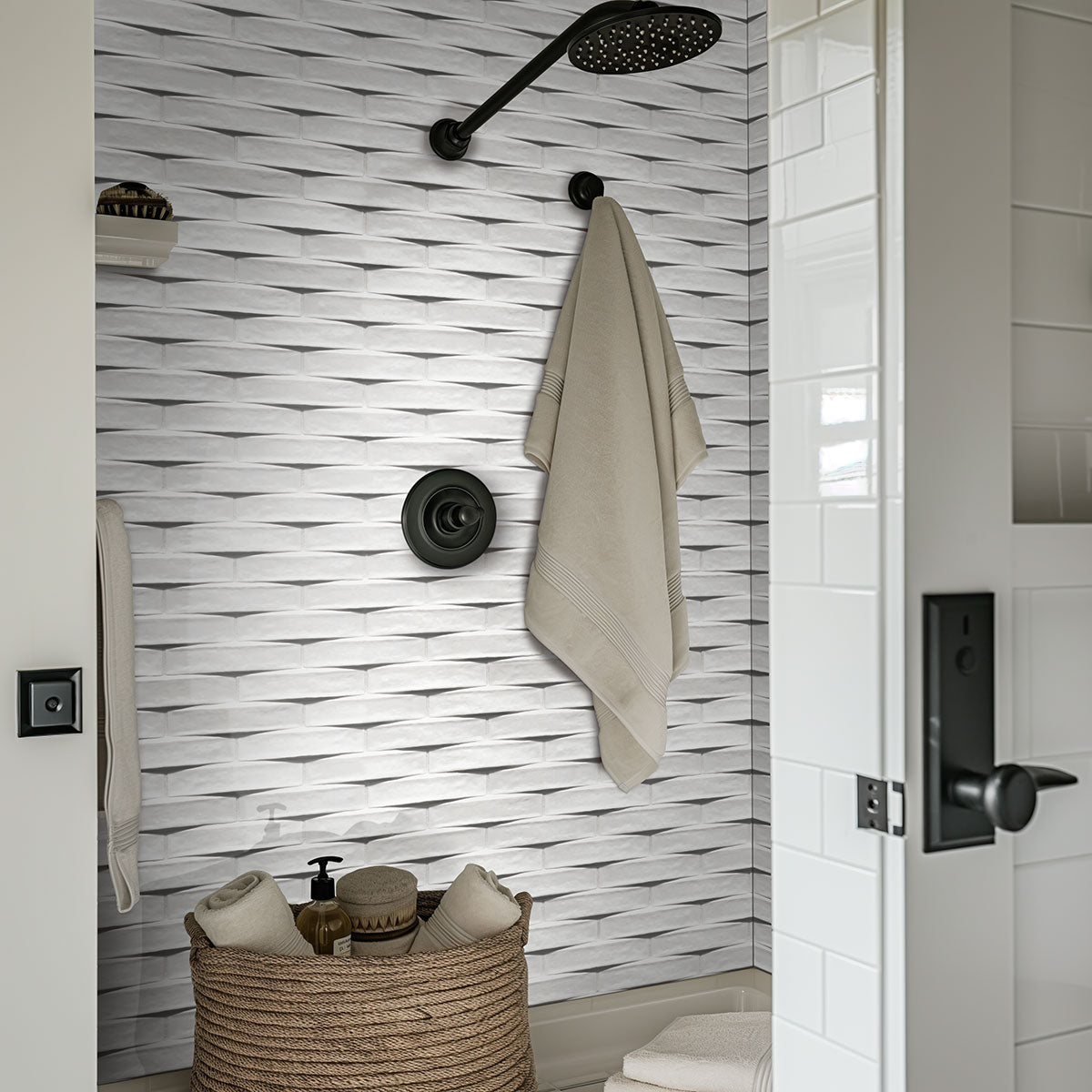 MSI Convex Calc 2 x 10 Glossy Ceramic tile (NWGCONCAL2X10G-N) – MSI room scene (bathroom)