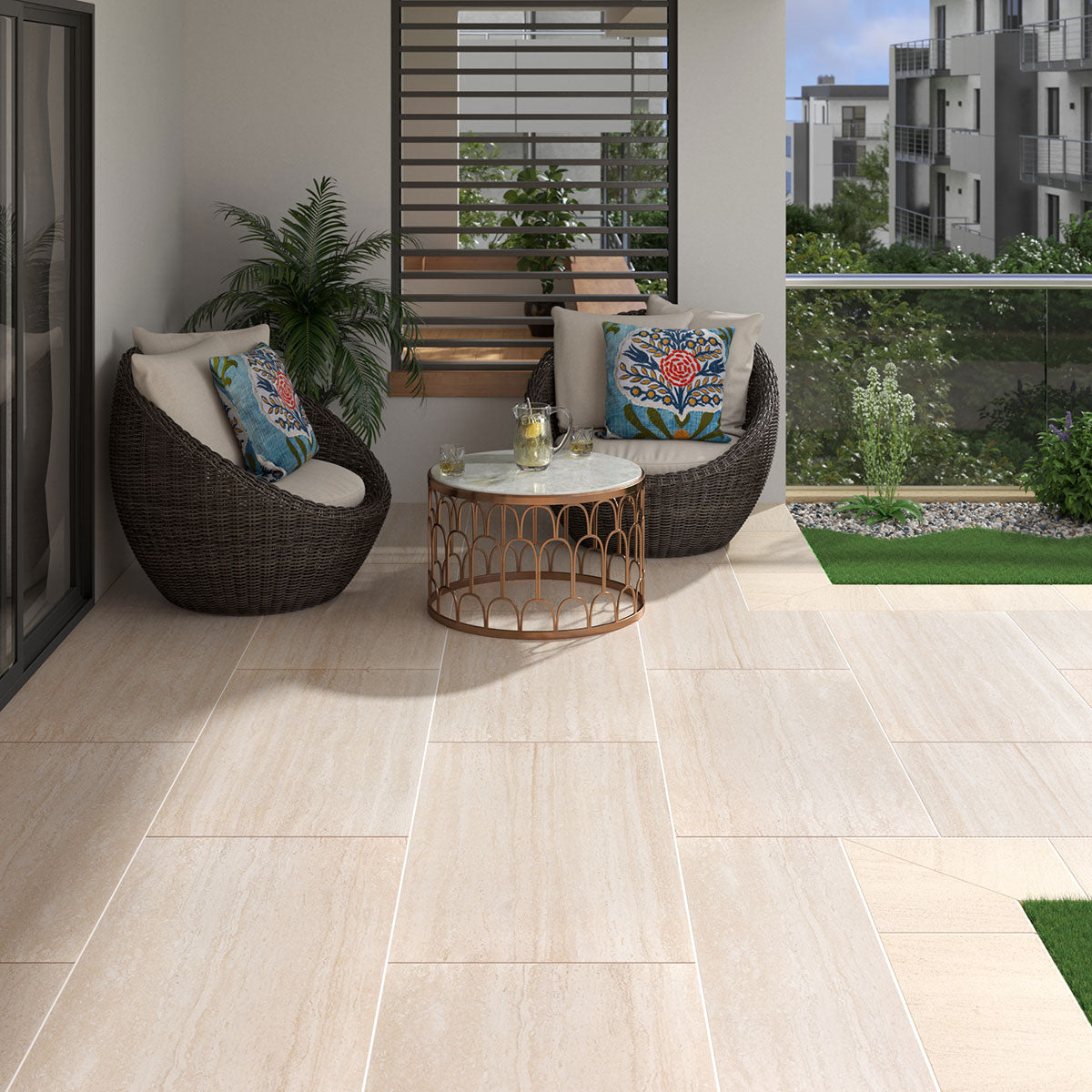 MSI Avorio 13 x 24 Matte Porcelain pool coping (LCOPNCORAVO1324-EE) – MSI room scene