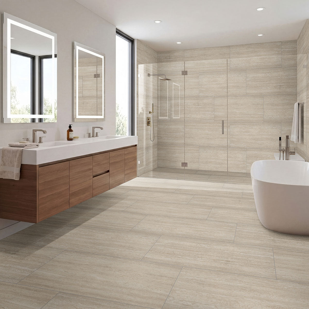 MSI Avorio 24 x 48 Matte Porcelain tile (NCORAVO2448-3DR11) – MSI room scene (bathroom)