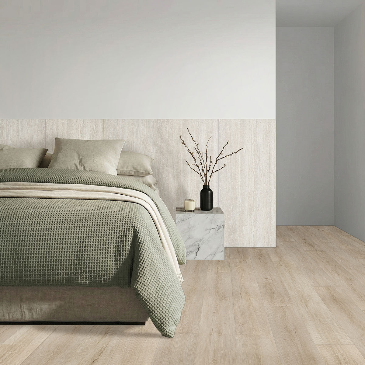 MSI Lablanca Ridge 24 x 48 Matte Porcelain tile (NCORLABLARID2448-3D) – MSI room scene (bedroom)