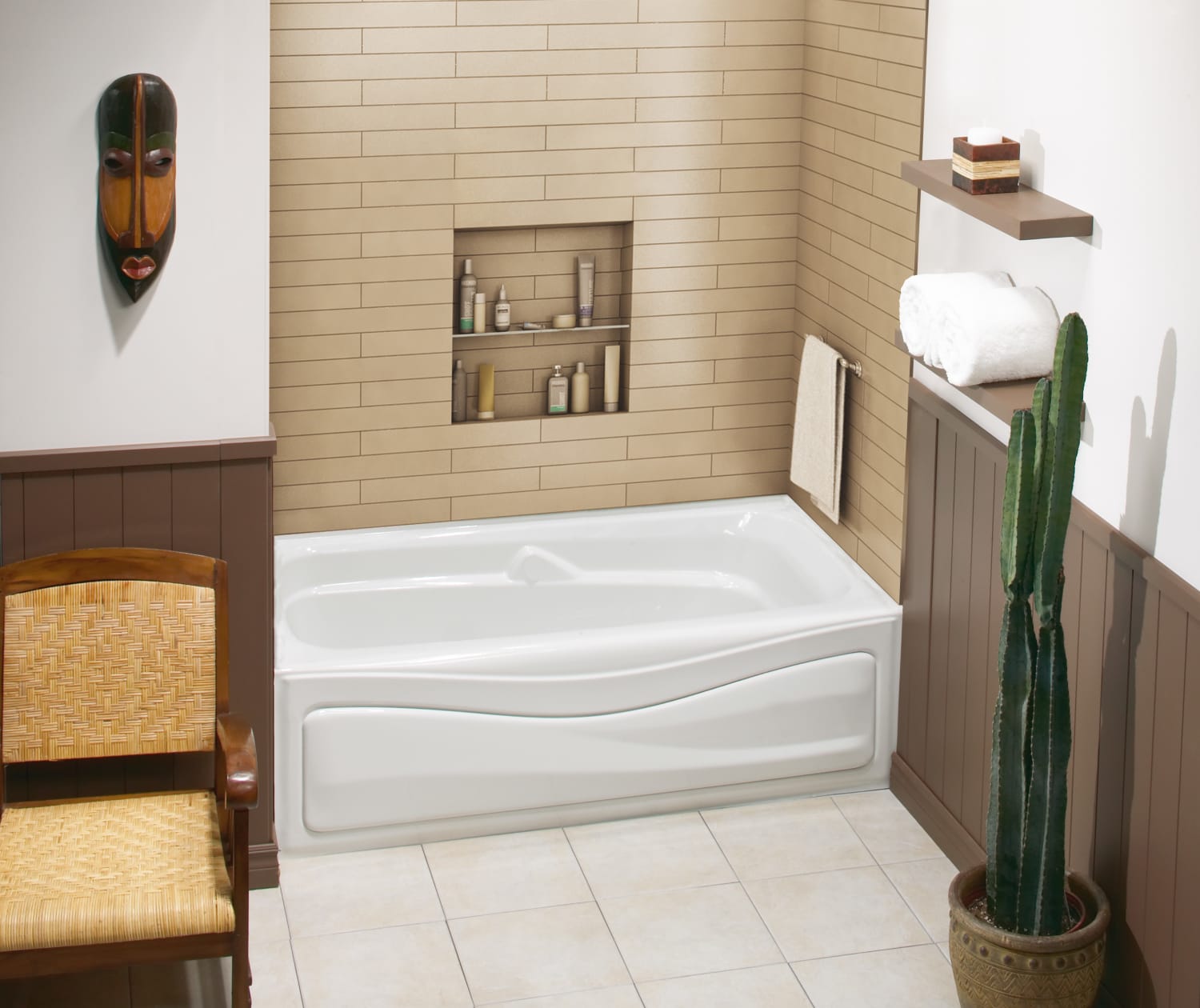 Corinthia II 60 x 30 Acrylic Alcove Left-Hand Drain Bathtub in White - Plumbing Market