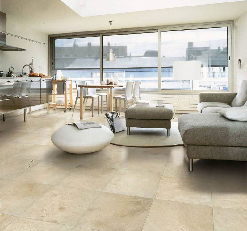 MSI Crema Marfil 12 x 24 Polished Marble tile (TCREMAR1224SL) – MSI room scene