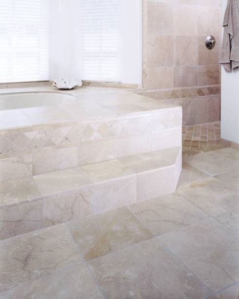 MSI Crema Marfil 12 x 24 Polished Marble tile (TCREMAR1224SL) – MSI room scene