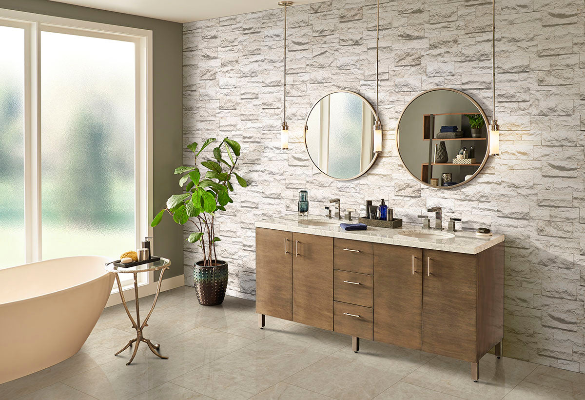 MSI Crystal Taj 24 x 48 Polished Porcelain tile (NCRYTAJ2448P) – MSI room scene (bathroom)