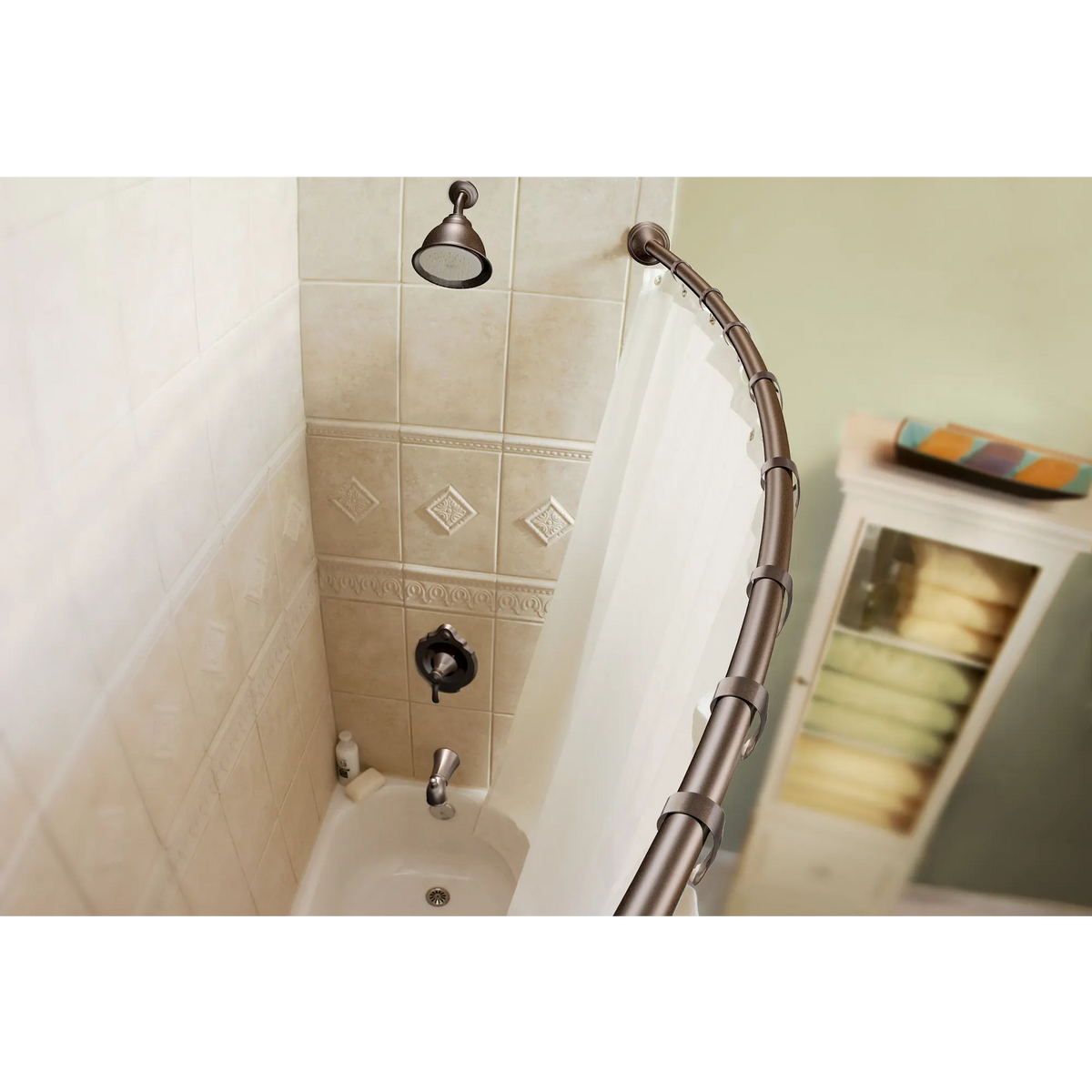 Moen 5' Curved Shower Rod CSR2155 in Old World Bronze (CSR2155OWB) - view 3