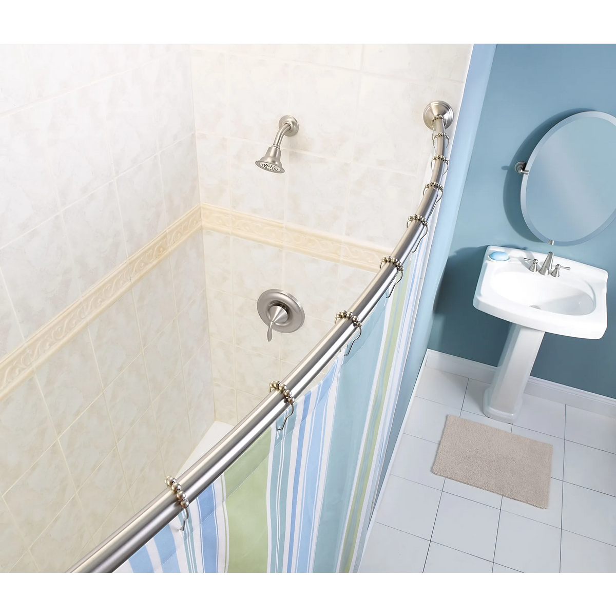 Moen Adjustable Curved Shower Rod CSR2160 in Brushed Nickel (CSR2160BN) - view 4