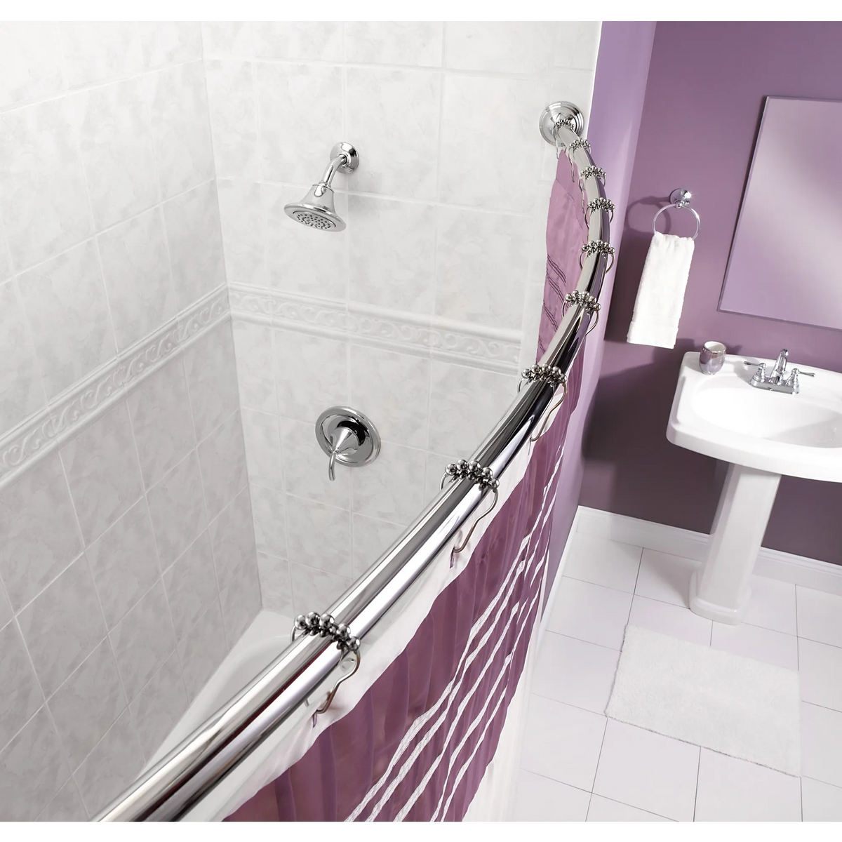 Moen Curved 5' Shower Rod CSR2165 in Chrome (CSR2165CH) - view 4