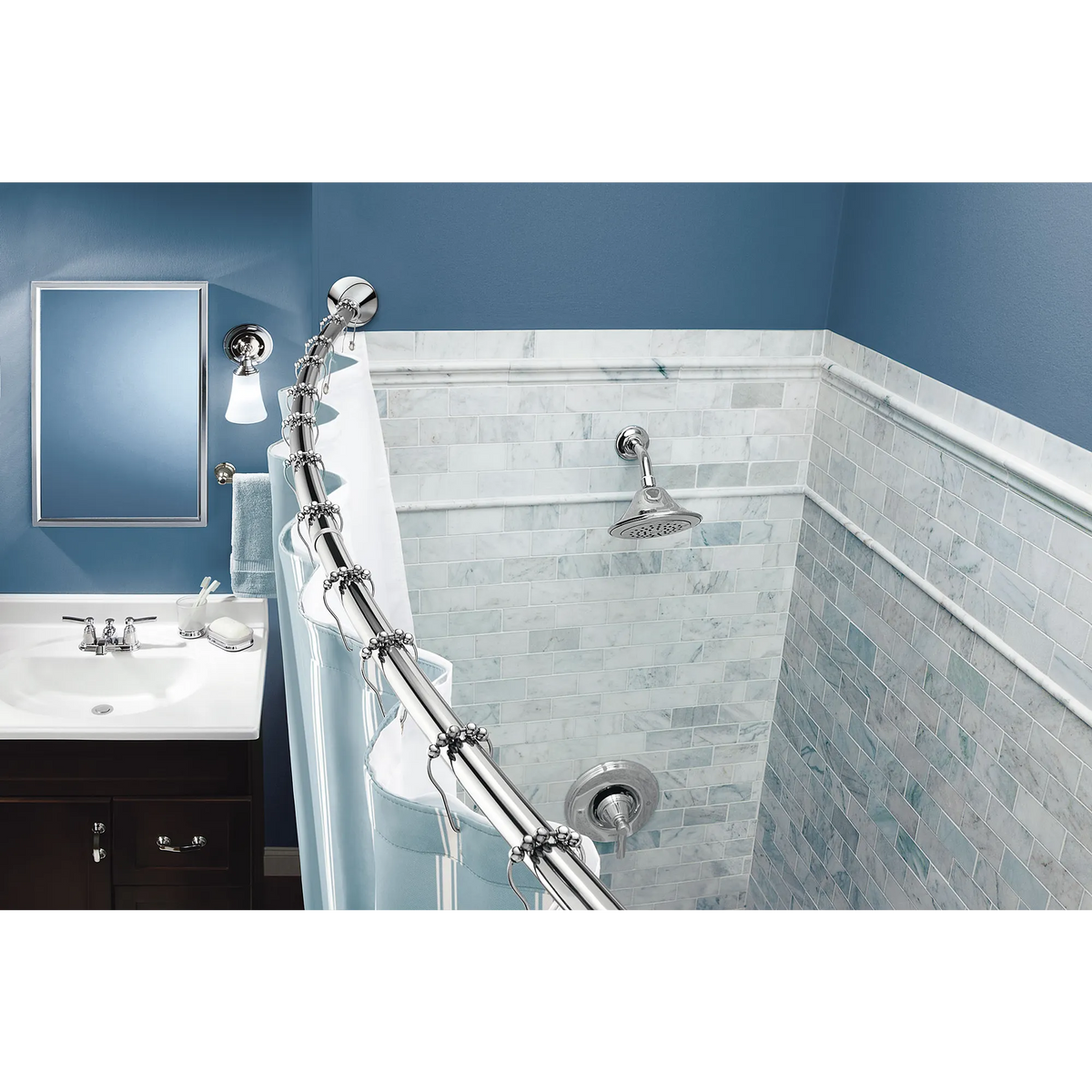 Moen Tension Curved Shower Rod CSR2172 in Chrome (CSR2172CH) - view 3