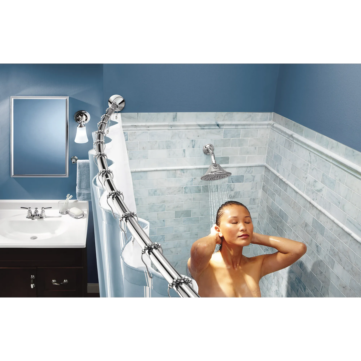 Moen Tension Curved Shower Rod CSR2172 in Chrome (CSR2172CH) - view 7