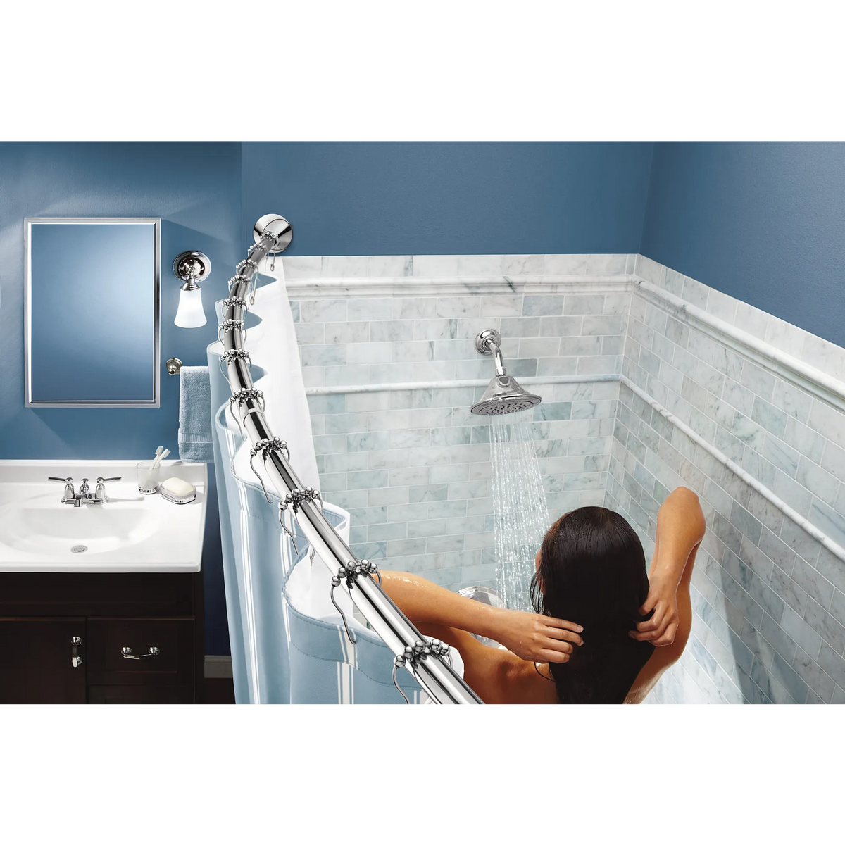 Moen Tension Curved Shower Rod CSR2172 in Chrome (CSR2172CH) - view 4