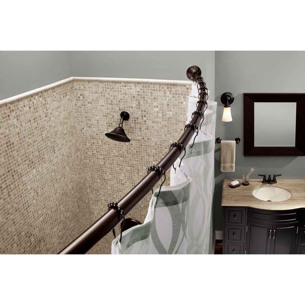 Moen Tension Curved Shower Rod CSR2172 in Old World Bronze (CSR2172OWB) - view 3