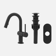 Stylish Aleen Bathroom Faucet Single Handle Matte Black B-114N