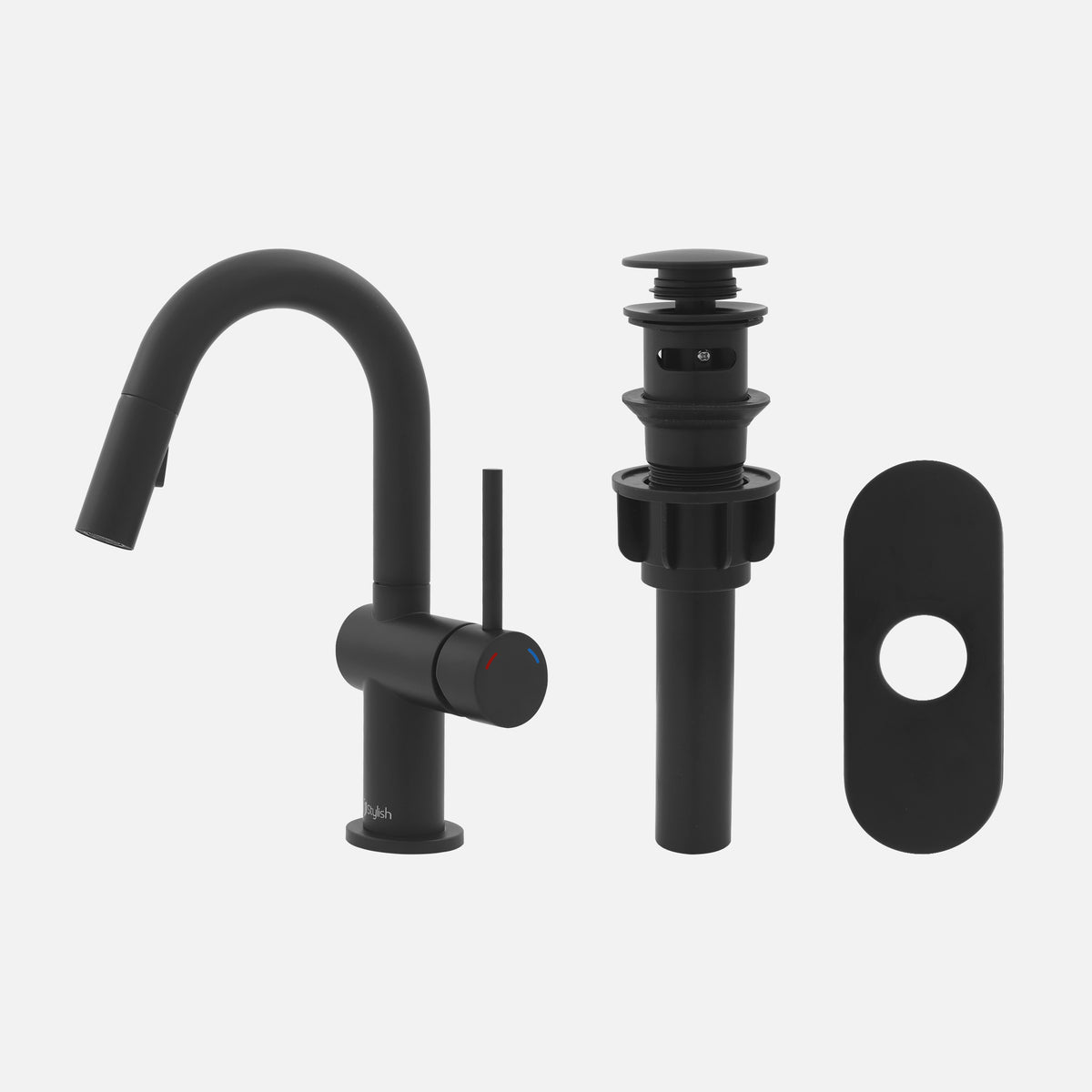 Stylish Aleen Bathroom Faucet Single Handle Matte Black B-114N