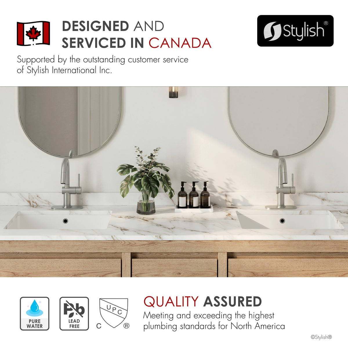 Stylish Aleen Bathroom Faucet Single Handle Stainless Steel B-114S