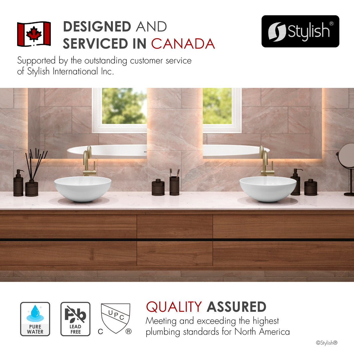 Stylish Cielo Bathroom Faucet Single Handle Brushed Gold B-124G