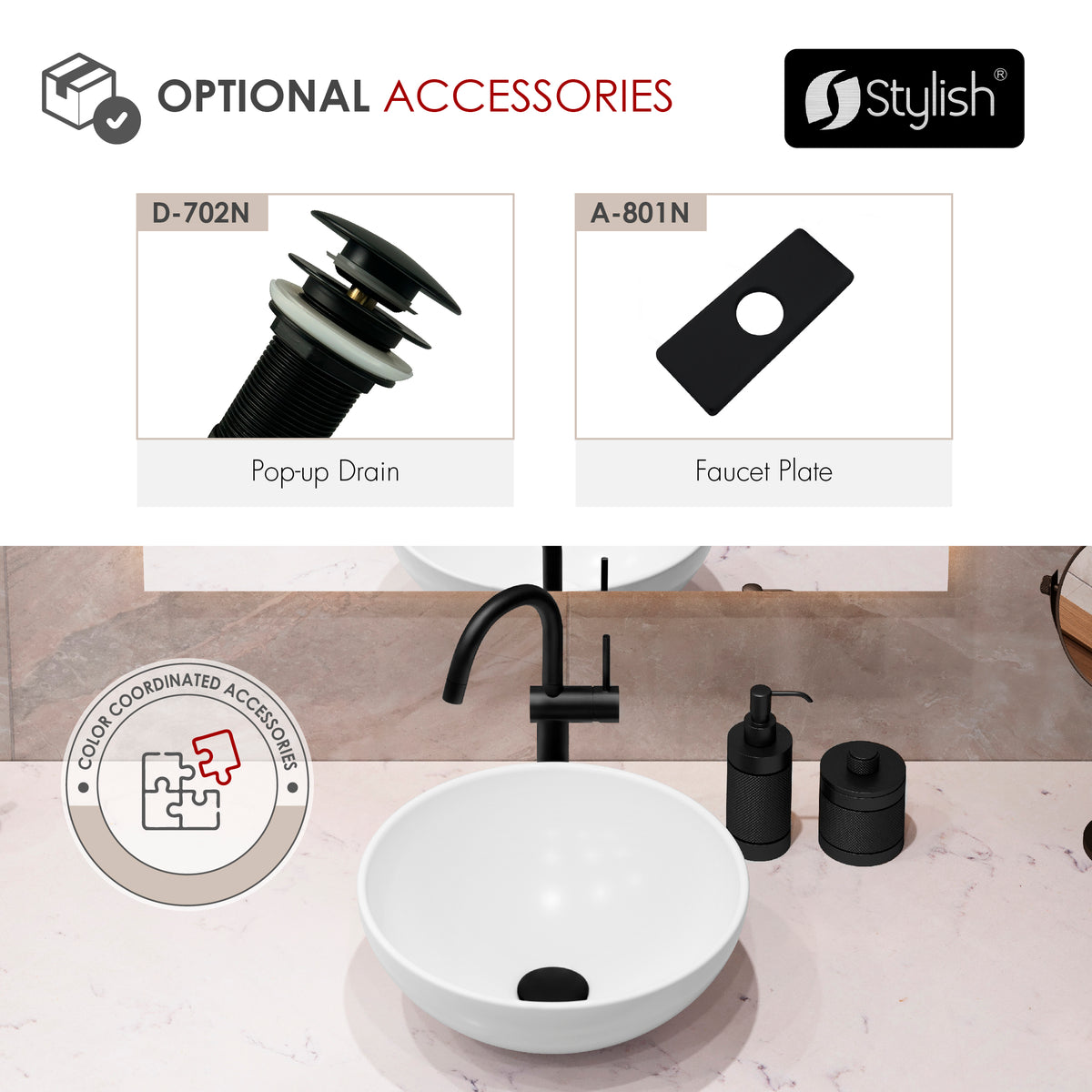 Stylish Cielo Bathroom Faucet Single Handle Matte Black B-124N