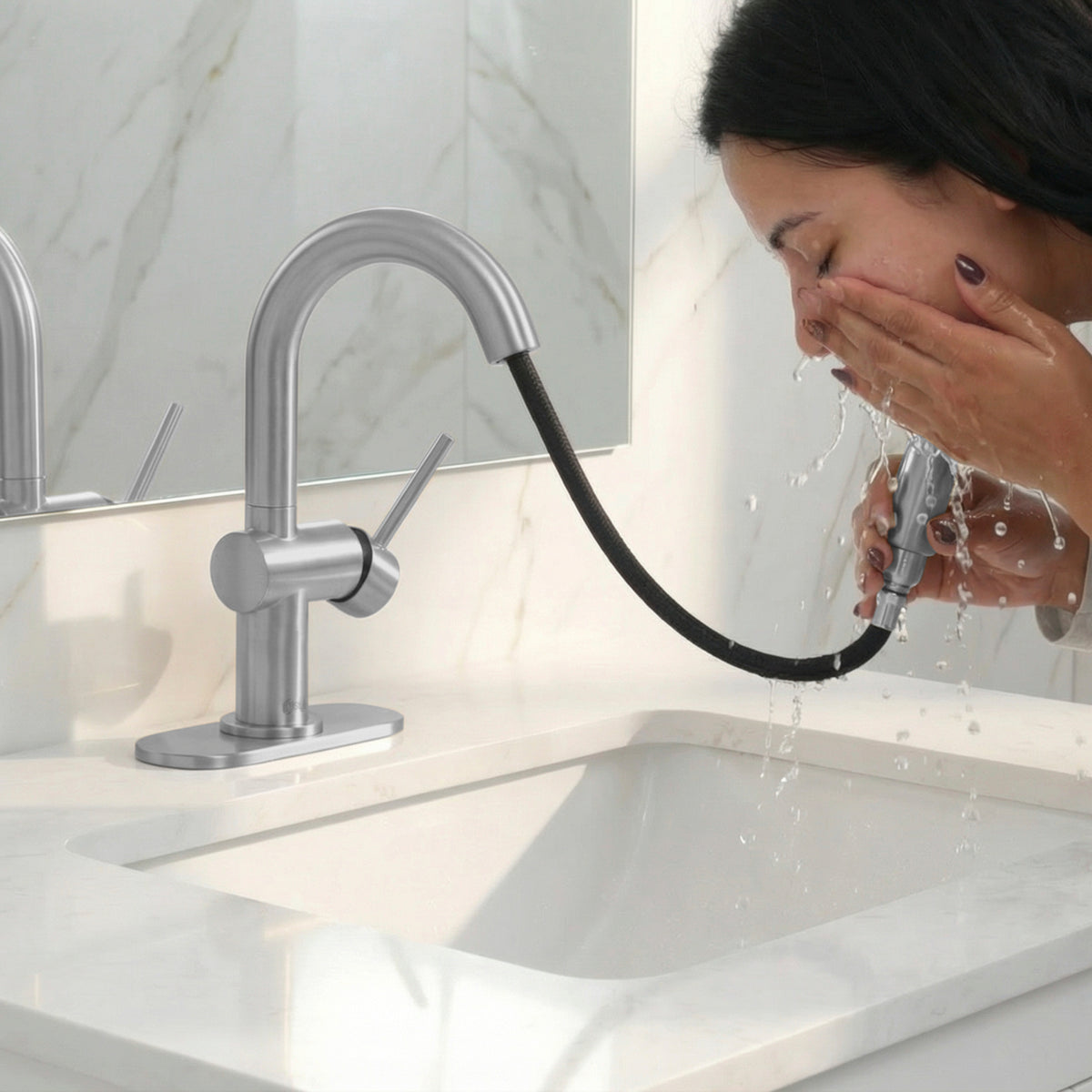 Stylish Aleen Bathroom Faucet Single Handle Stainless Steel B-114S