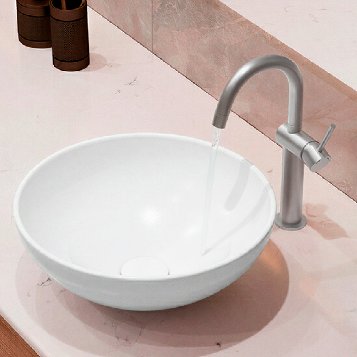 Stylish Cielo Bathroom Faucet Single Handle Stainless Steel B-124S