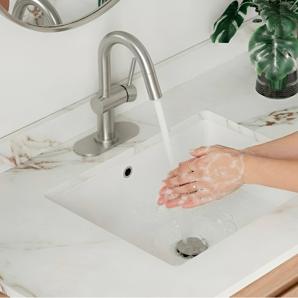 Stylish Aleen Bathroom Faucet Single Handle Stainless Steel B-114S