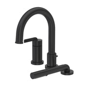 Riobel Authentica 3-Hole Pressure Balance Deck-Mount Tub Filler Trim with Hand Shower - Black (TAU16BK)