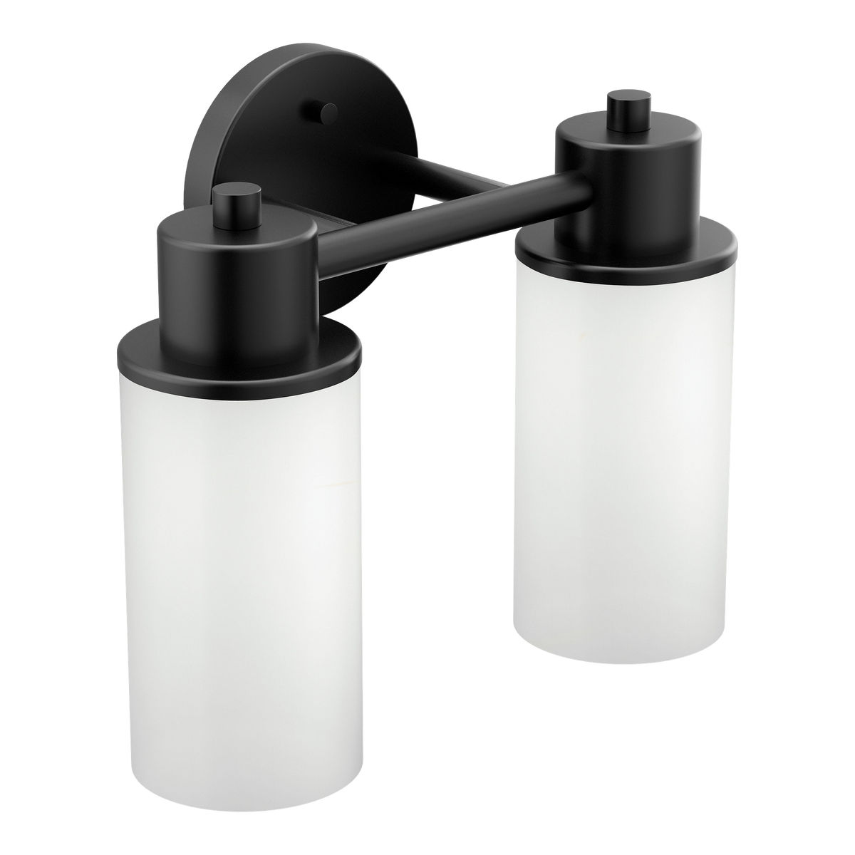 Moen Iso 2-Light Bathroom Vanity Light DN0762 in Matte Black (DN0762BL)