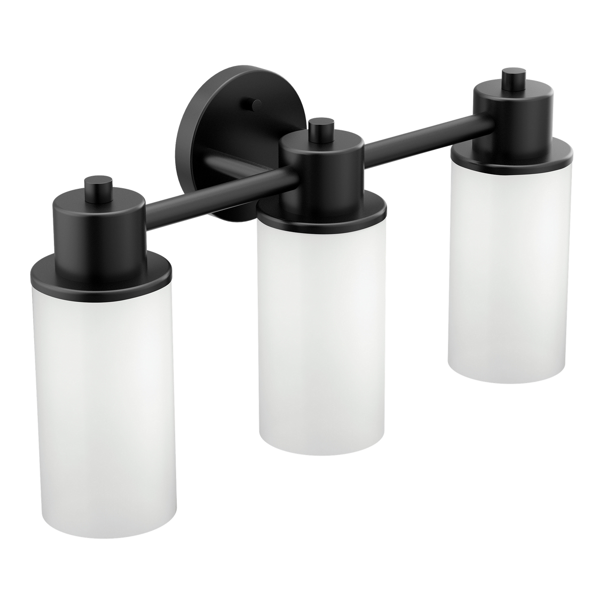 Moen Iso 3-Light Bathroom Vanity Light DN0763 in Matte Black (DN0763BL)