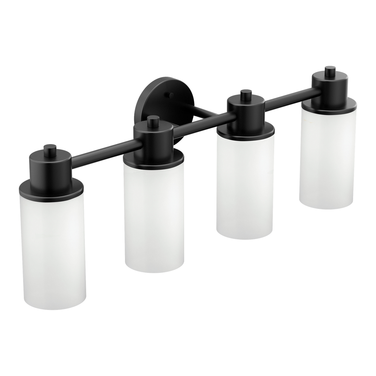 Moen Iso 4-Light Bathroom Vanity Light DN0764 in Matte Black (DN0764BL)