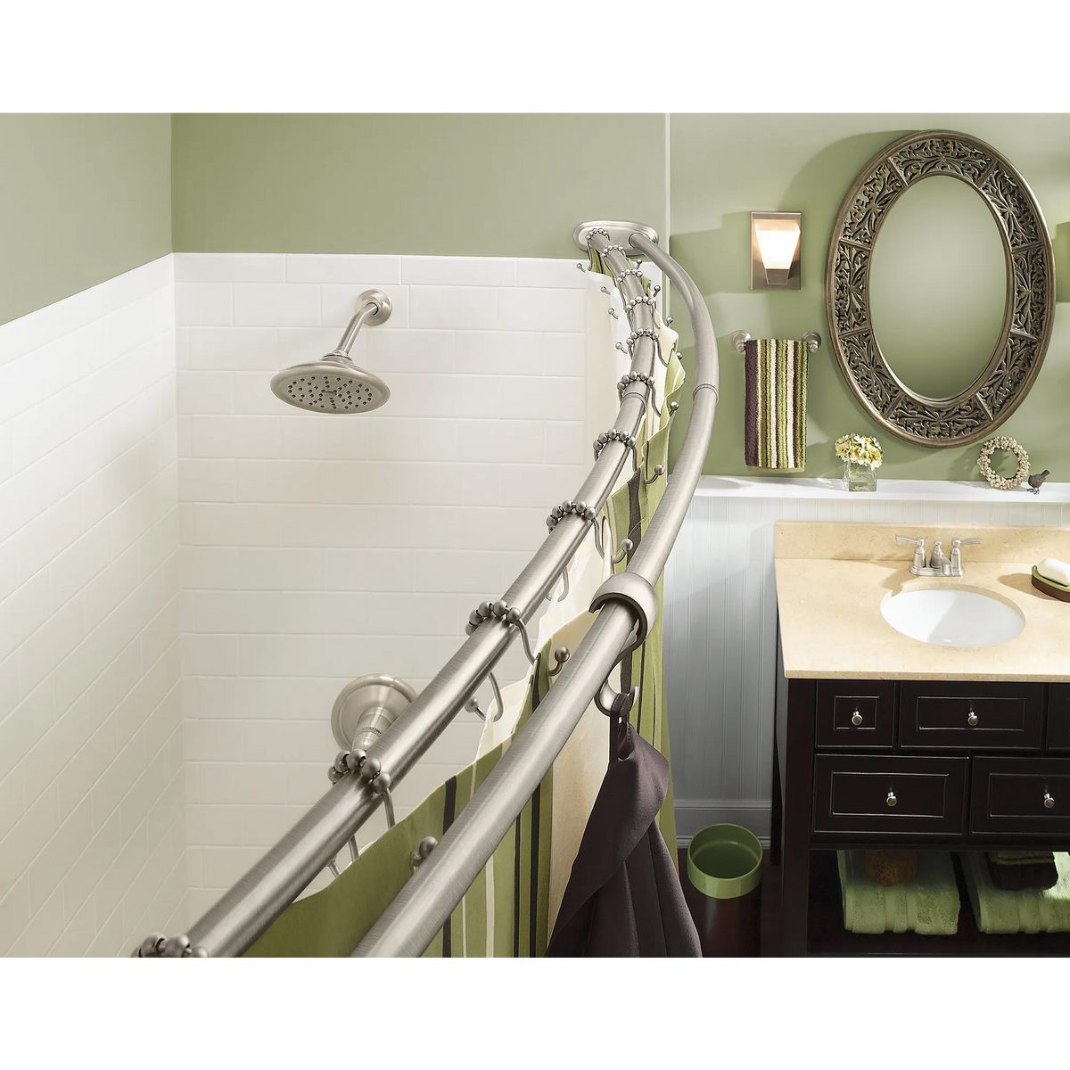Moen Adjustable Double Curved Shower Rod DN2141 in Brushed Nickel (DN2141BN) - view 2