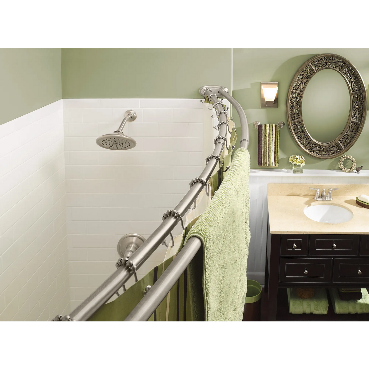 Moen Adjustable Double Curved Shower Rod DN2141 in Brushed Nickel (DN2141BN) - view 7