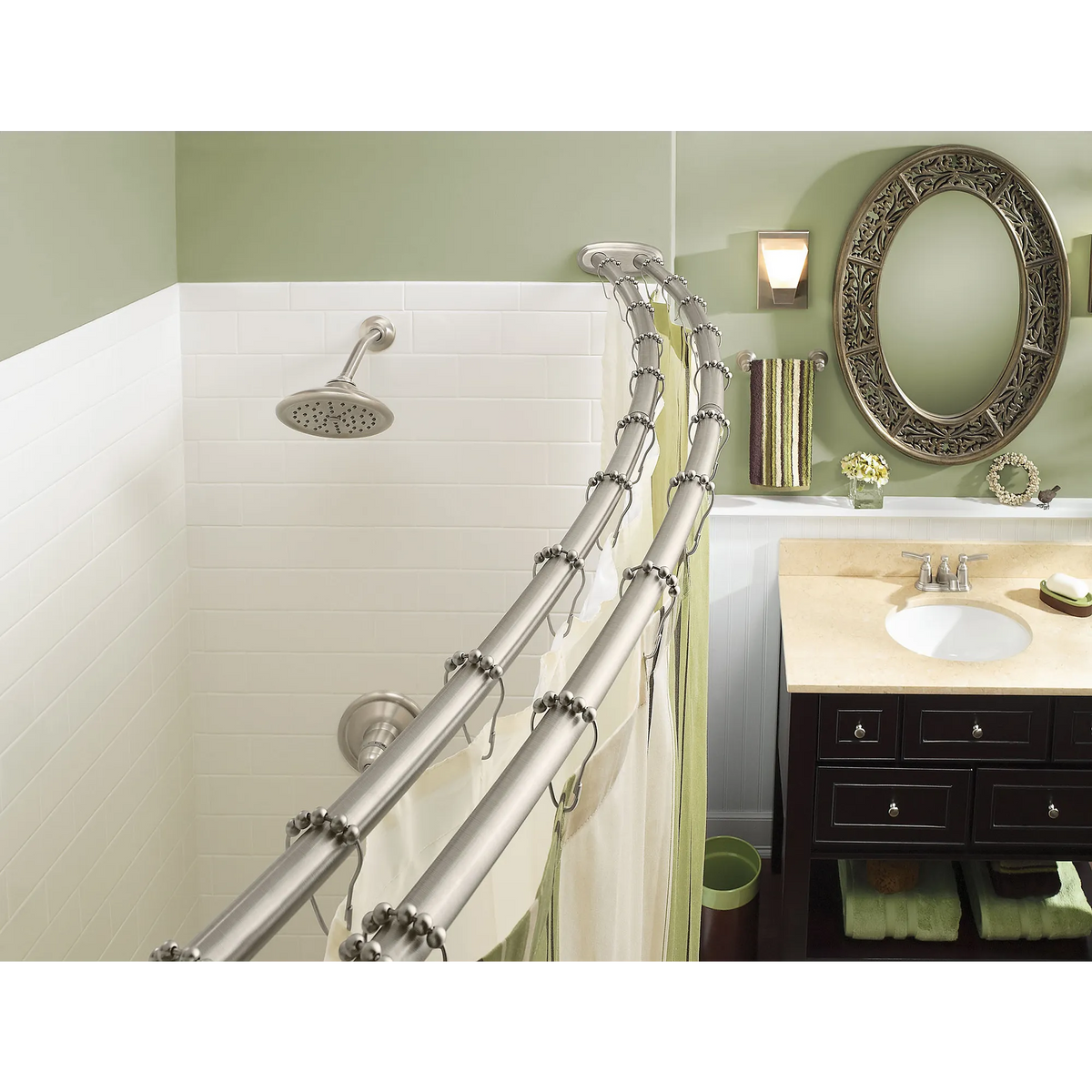Moen Adjustable Double Curved Shower Rod DN2141 in Brushed Nickel (DN2141BN) - view 6