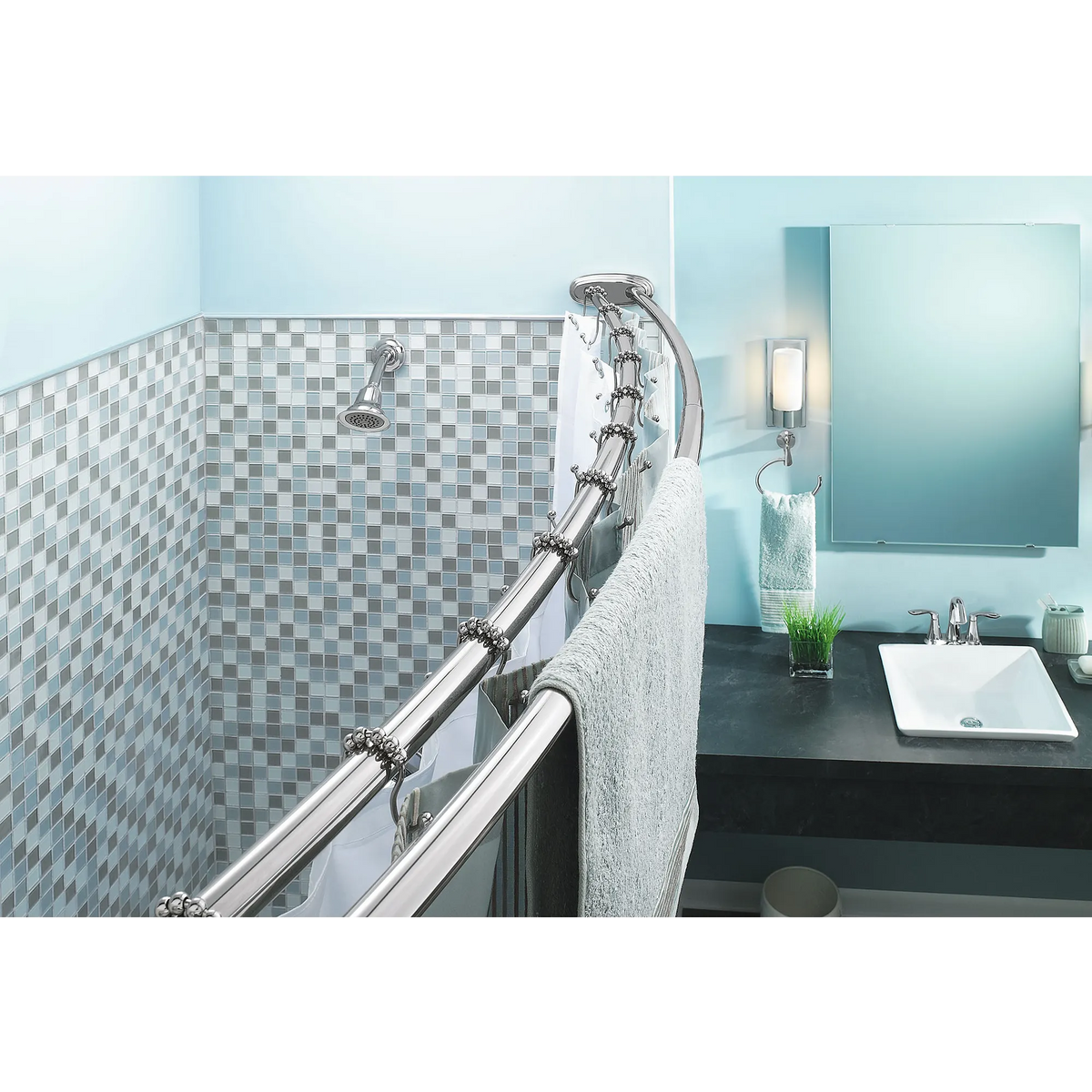 Moen Adjustable Double Curved Shower Rod DN2141 in Chrome (DN2141CH) - view 4