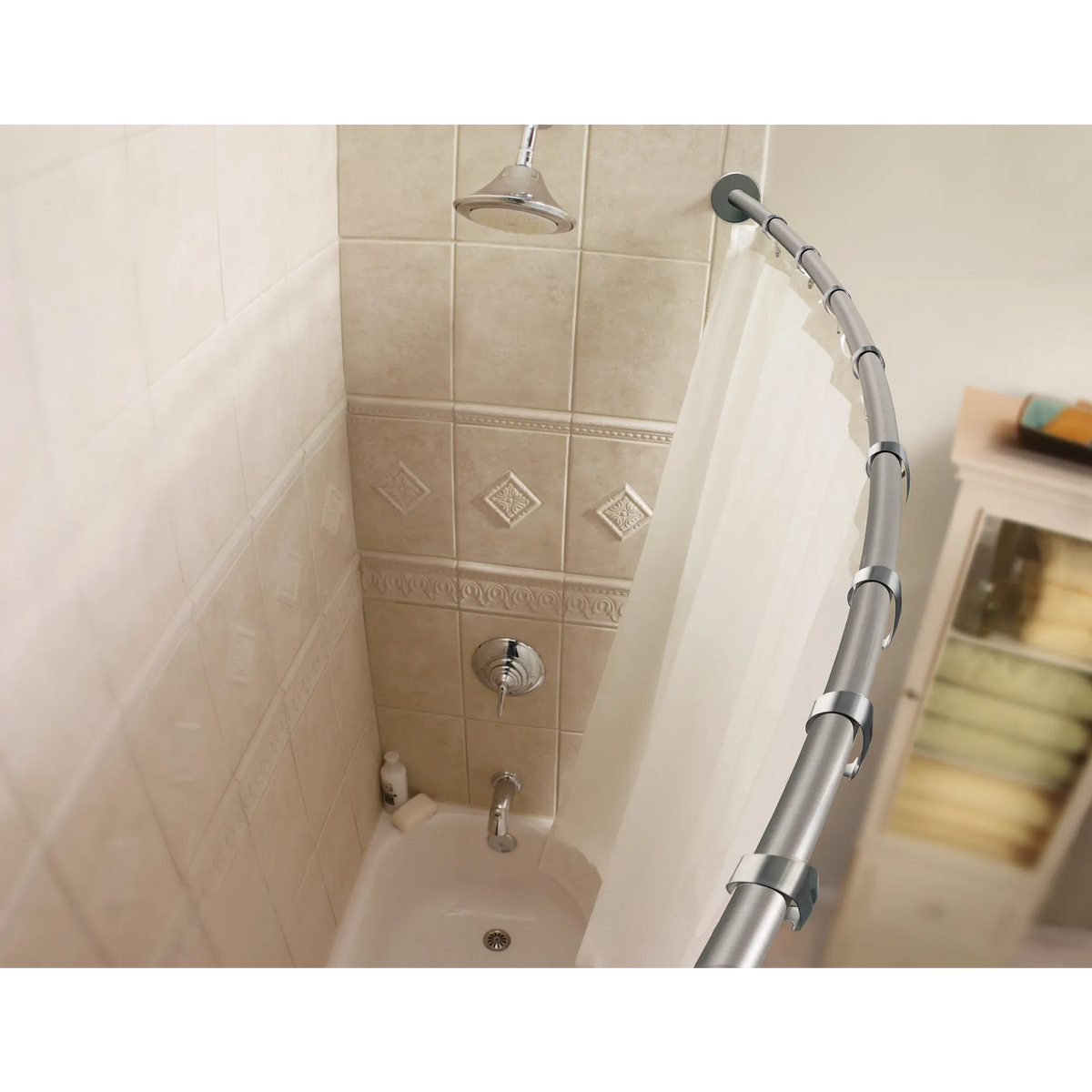 Moen 5' Curved Shower Rod CSR2145 in Brushed Nickel (CSR2145BN) - view 4