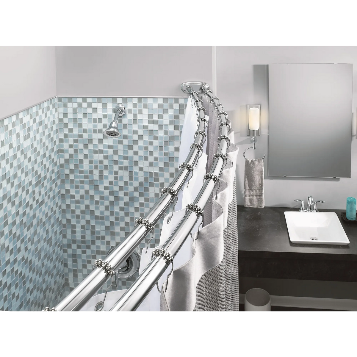 Moen Adjustable Double Curved Shower Rod DN2141 in Chrome (DN2141CH) - view 8